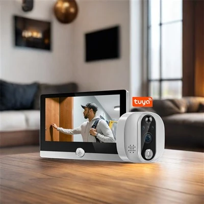 Trådlös kattring med videodörrklocka